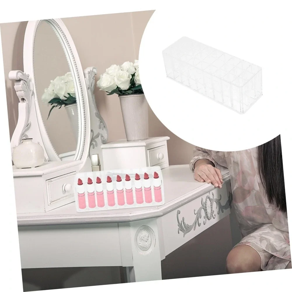 Acrylic Makeup Organizer 24 Lipstick Holder Cosmetic Store Vanity Display Stand‎